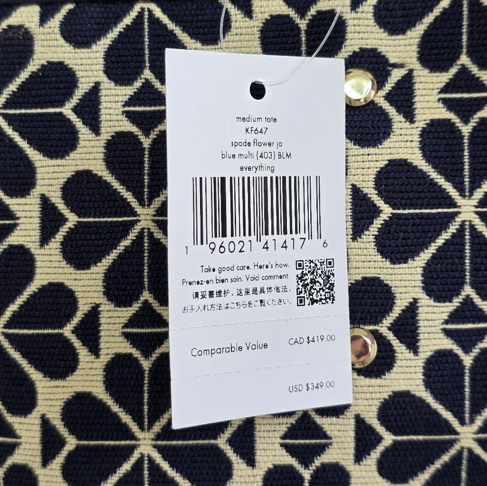 Kate Spade Spade Flower Medium Blue Tote - Picture 6 of 8